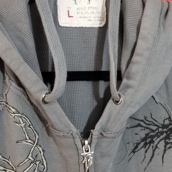 *SOLD*Fox Racing Gray and Black Full Zip MX Hoodie - Picture 7 of 7